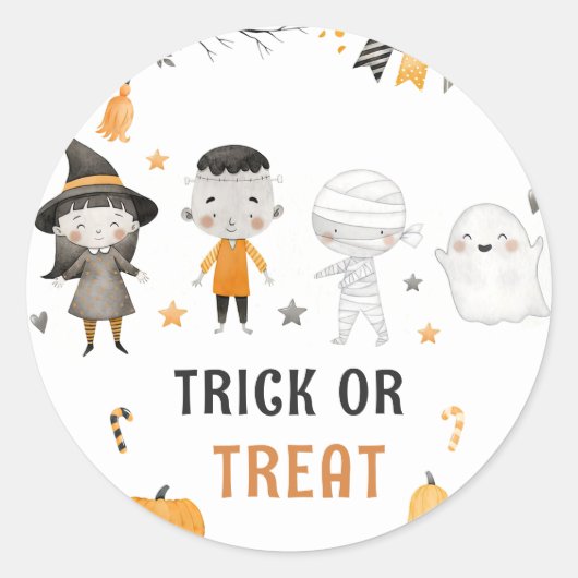Sticker Rond Classes d'anniversaire pour enfants Halloween (Devant)