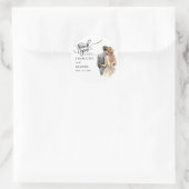 Sticker Rond Classes d'aquarelle arrière de la mariée Mariage M (Sac)