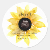 Sticker Rond Classes de Baby shower de tournesol ultra-simples (Devant)