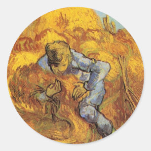 Sticker Rond Classeur Sheaf (après Millet) par Vincent van Gogh