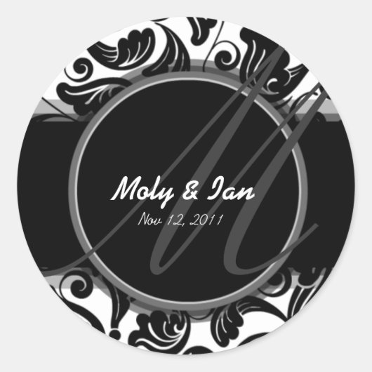 Sticker Rond Classic B&W Enregistrer l'autocollant de date pour (Devant)