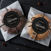 Sticker Rond Classic Black Calligraphy Formal Wedding