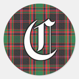 Sticker Rond Classic Clan Cumming Chasse Tartan Monogramme