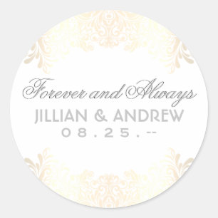 Sticker Rond Classic Elegant Or Monogramme Favoriser Classique