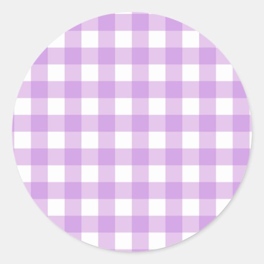 Sticker Rond Classic En vichy Vérifier Plaid Motif Lilac (Devant)