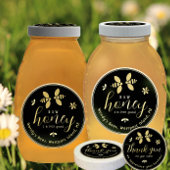 Sticker Rond Classic et traditionnel Queenline Honey 2 lb Jar