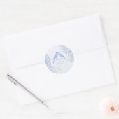 Sticker Rond Classic French Blue White Floral Birds Wedding  (Enveloppe)