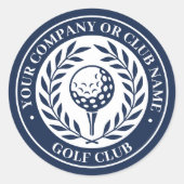Sticker Rond Classic Golf Nom personnalisé (Devant)