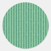 Sticker Rond Classic Jade Green Glitter Style Vertical Stripes (Devant)