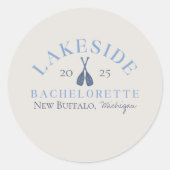 Sticker Rond Classic Lake Bachelorette Girls Week-end (Devant)