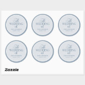 Sticker Rond Classic Luxe | Elegant Dusty Blue Wedding (Feuille)