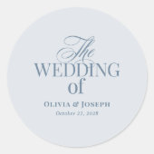 Sticker Rond Classic Luxe | Elegant Light Dusty Blue Wedding (Devant)