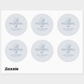 Sticker Rond Classic Luxe | Elegant Light Dusty Blue Wedding (Feuille)