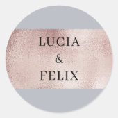 Sticker Rond Classic Matt Rose Gold Feuille Mariage (Devant)