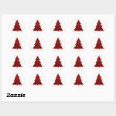 Sticker Rond Classic Merry Christmas | Rich Festive Crimson Red (Feuille)