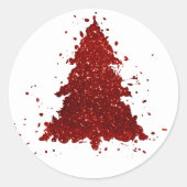 Sticker Rond Classic Merry Christmas | Rich Festive Crimson Red (Devant)