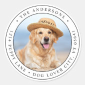 Sticker Rond Classic Modern Photo Circle Adresse de retour Labe (Devant)