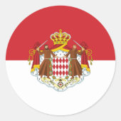 Sticker rond Classic Monaco Drapeau (Devant)