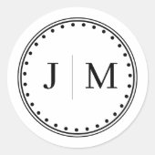 Sticker Rond Classic Monogram Wedding Border line (Devant)