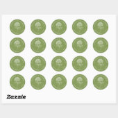 Sticker Rond Classic Olive Green Hydrangea Wedding (Feuille)