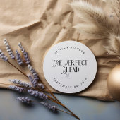 Sticker Rond Classic "Perfect Blend" Black/White Coffee Wedding