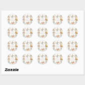 Sticker Rond Classic Pierre le lapin Baby shower d'hiver (Feuille)