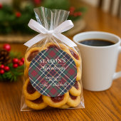 Sticker Rond Classic Red Dark Blue Green Plaid Pattern