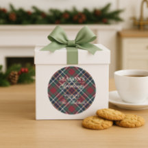 Classic Red Dark Blue Green Plaid Pattern