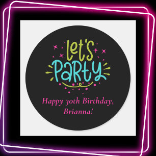 Sticker Rond Classic Retro Simple Fêtons l'anniversaire