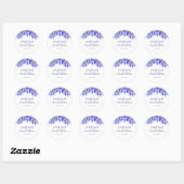 Sticker Rond Classic Royal Blue Iris Floral Mariages Clas (Feuille)