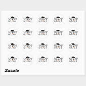 Sticker Rond Classic Silver Class of 2027 Graduation (Feuille)