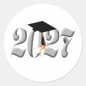 Sticker Rond Classic Silver Class of 2027 Graduation (Devant)