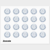 Sticker Rond Classic Victorian Blue French Garden Chic Wedding (Feuille)