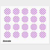 Sticker Rond Classic visual magenta checkerboard  (Feuille)
