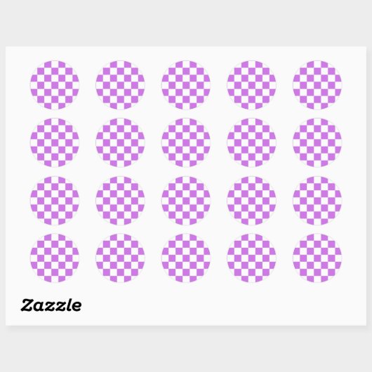 Sticker Rond Classic visual magenta checkerboard (Feuille)