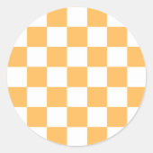 Sticker Rond Classic visual peach checkerboard  (Devant)