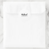 Sticker Rond Classical White Minimalist Plain Elegant (Sac)