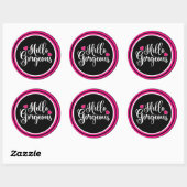 Sticker rond classique (Feuille)