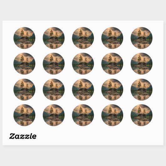 Sticker rond classique (Feuille)