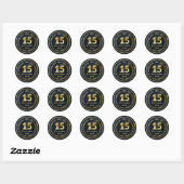 Sticker rond classique 15 ans (Feuille)