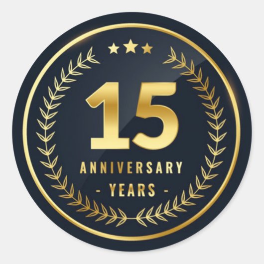 Sticker rond classique 15 ans (Devant)