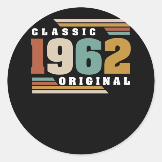 Sticker Rond Classique 1962 Original 60e anniversaire 60 ans (Devant)