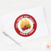 Sticker rond classique 3" 2 Pepper Hot Sauce (Enveloppe)