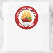 Sticker rond classique 3" 2 Pepper Hot Sauce (Sac)