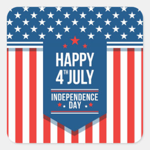 Sticker rond classique 4 juillet jour de l'indépen
