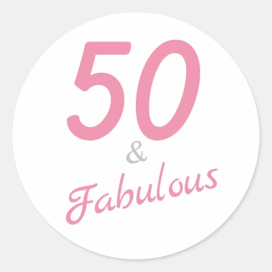 Sticker rond classique 50 et fabuleux anniversaire (Devant)