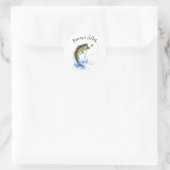 Sticker rond classique 50e anniversaire de pêche (Sac)