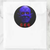 Sticker rond classique, 6 6 6 (Sac)