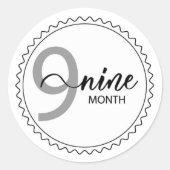 Sticker rond classique 9 mois (Devant)