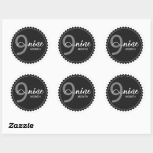 Sticker rond classique 9 mois